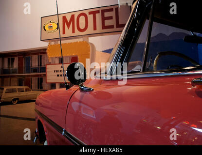 ication (,),1956. Plymouth suburban,American luxary cars,Car Show,Car displays,Car museum,Gasoline Alley  Heritage Park Calgary.,motor,museum Stock Photo