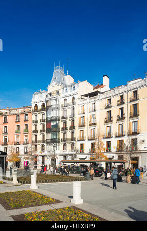 City centre scene not far from the Royal Palace and Opera house at Plaza de Oriental in Madrid, Spain. Stock Photo