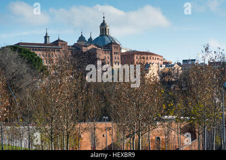 Real Basílica de San Francisco el Grande church and Conciliar Seminary seen from Casa de Campo,  Madrid, Spain Stock Photo