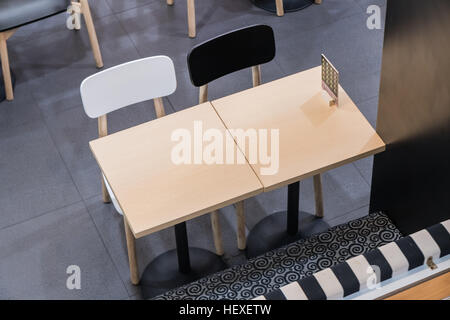 Large Brown Meeting Table with Chairs Stock Photo