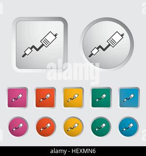 Exhaust pipe single icon. Vector illustration. Stock Vector