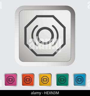 Problems with brake fluid. Single icon. Vector illustration. Stock Vector