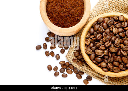 coffee beans in bowl isolated on white background Stock Photo