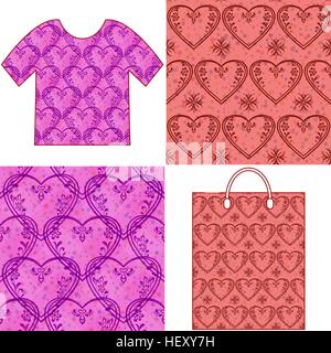 Valentine Seamless Patterns Stock Vector