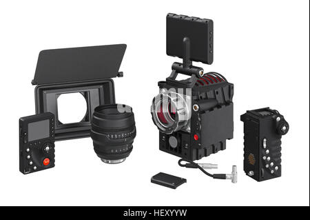 Camera video television optical equipment. 3D rendering Stock Photo
