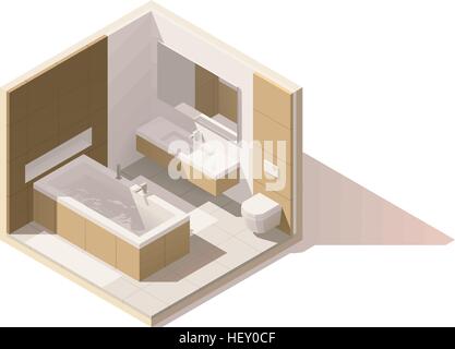 Vector isometric low poly bathroom icon Stock Vector