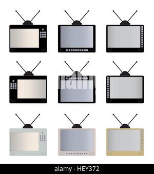 Set of Retro Digit television Vector Illustration Stock Vector Image ...