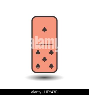 Domino Club. one and five on isolated background. Modern flat icon, business, marketing, internet concept. Fashionable simple symbol vector for web si Stock Vector