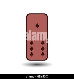 Domino Club. one and six on the isolated background. Modern flat icon, business, marketing, internet concept. Fashionable simple symbol vector for web Stock Vector