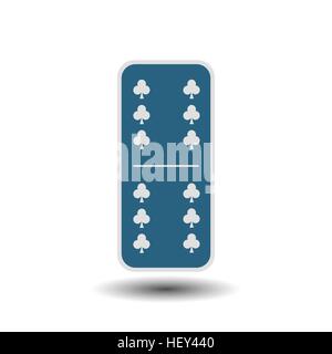 Domino Club. six and six on isolated background. Modern flat icon, business, marketing, internet concept. Fashionable simple symbol vector for web sit Stock Vector