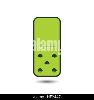 Domino spade. zero and five on isolated background. Modern flat icon, business, marketing, internet concept. Fashionable simple symbol vector for web  Stock Vector