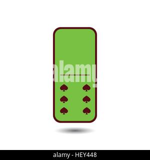 Domino spade. zero and six on isolated background. Modern flat icon, business, marketing, internet concept. Fashionable simple symbol vector for web s Stock Vector