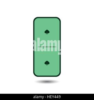Domino spade. one and one on the isolated background. Modern flat icon, business, marketing, internet concept. Fashionable simple symbol vector for we Stock Vector