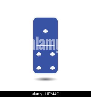 Domino spade. for one and four isolated background. Modern flat icon, business, marketing, internet concept. Fashionable simple symbol vector for web  Stock Vector