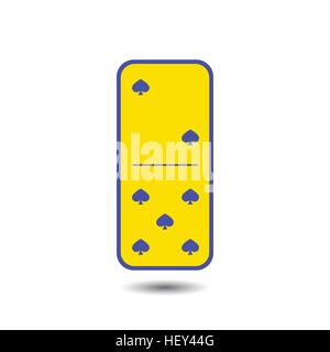 Domino spade. two and five on isolated background. Modern flat icon, business, marketing, internet concept. Fashionable simple symbol vector for web s Stock Vector