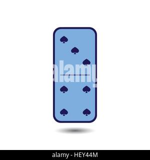 Domino spade. for three and four isolated background. Modern flat icon, business, marketing, internet concept. Fashionable simple symbol vector for we Stock Vector