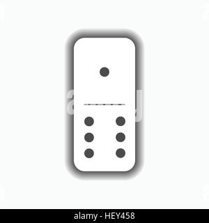 Domino white. one and six on the isolated background. Modern flat icon, business, marketing, internet concept. Fashionable simple symbol vector for we Stock Vector