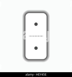 Domino white. one and one on the isolated background. Modern flat icon, business, marketing, internet concept. Fashionable simple symbol vector for we Stock Vector