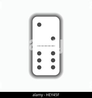 Domino white. two and six on isolated background. Modern flat icon, business, marketing, internet concept. Fashionable simple symbol vector for web si Stock Vector