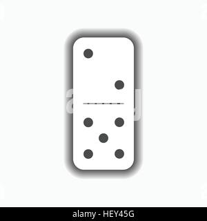 Domino white. two and five on isolated background. Modern flat icon, business, marketing, internet concept. Fashionable simple symbol vector for web s Stock Vector