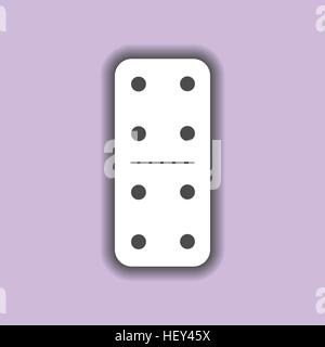 Domino white. four and four on the isolated background. Modern flat icon, business, marketing, internet concept. Fashionable simple symbol vector for  Stock Vector