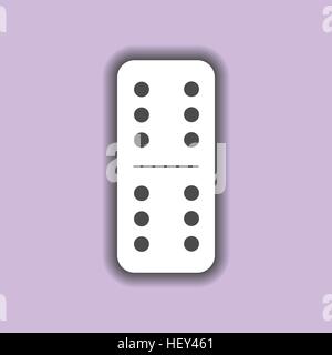 Domino white. six and six on the isolated background. Modern flat icon, business, marketing, internet concept. Fashionable simple symbol vector for we Stock Vector