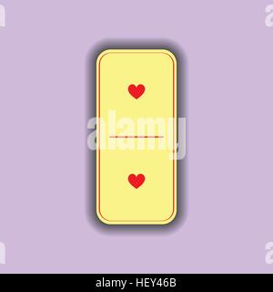 Domino heart. one and one on the isolated background. Modern flat icon, business, marketing, internet concept. Fashionable simple symbol vector for we Stock Vector