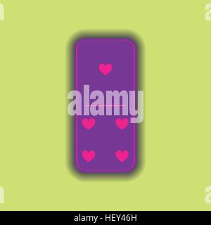 Domino heart. one and four on the isolated background. Modern flat icon, business, marketing, internet concept. Fashionable simple symbol vector for w Stock Vector