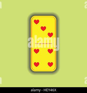 Domino heart. three and four on the isolated background. Modern flat icon, business, marketing, internet concept. Fashionable simple symbol vector for Stock Vector