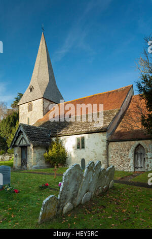 St John the Evangelist church in Bury village, West Sussex, England. Stock Photo