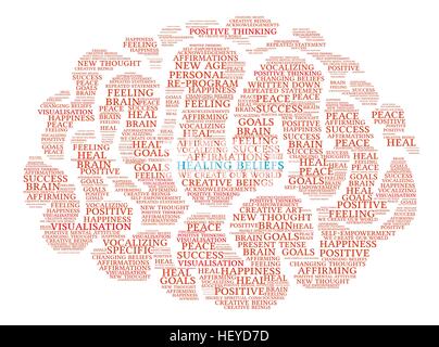 Healing Beliefs Brain word cloud on a white background. Stock Vector