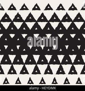 Vector Seamless Black And White Hand Drawn Triangle Halftone Pattern Abstract Background Stock Vector