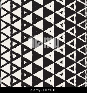 Vector Seamless Black And White Hand Drawn Triangle Halftone Pattern Abstract Background Stock Vector