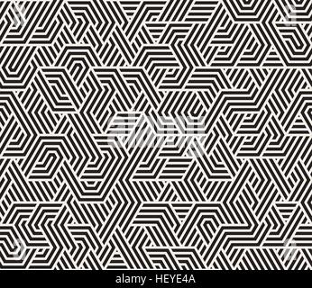 Vector Seamless Black And White Irregular Triangle Lines Geometric Pattern Abstract Background Stock Vector