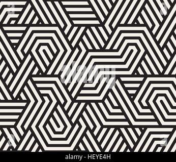 Vector Seamless Black And White Irregular Triangle Lines Geometric Pattern Abstract Background Stock Vector