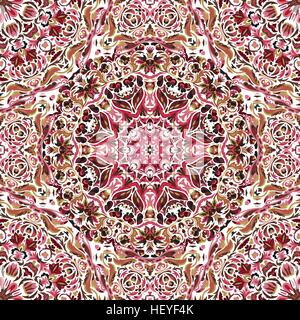 Vector seamless pattern with bright floral ornament. Vintage design element in Eastern style. Ornamental lace tracery. Ornate floral decor for wallpaper. Traditional arabic decor on blue background. Stock Vector