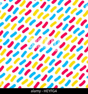 Vector Seamless Multicolor Confetti Hand Drawn Lines Pattern. Abstract Freehand Background Design Stock Vector