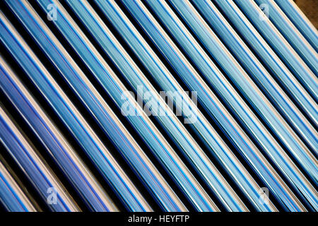 Tubes of a solar heating system. Elements of solar heating system Stock Photo