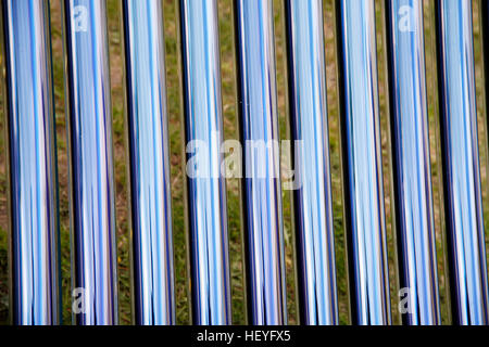 Tubes of a solar heating system. Elements of solar heating system Stock Photo