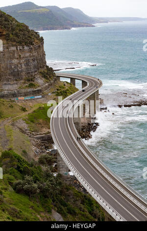 Clifton, Australia - 18th December 2016:  The Sea Cliff Bridge is a balanced cantilever bridge located in the northern Illawarra region of New South Wales. The bridge valued at $52 million links the coastal suburbs of Coalcliff and Clifton together. Stock Photo