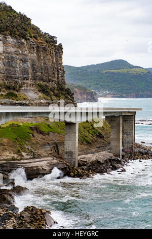Clifton, Australia - 18th December 2016:  The Sea Cliff Bridge is a balanced cantilever bridge located in the northern Illawarra region of New South Wales. The bridge valued at $52 million links the coastal suburbs of Coalcliff and Clifton together. Stock Photo