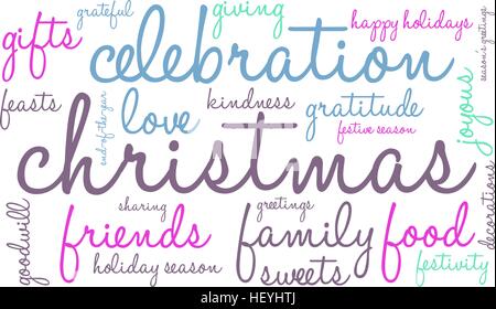 Christmas word cloud on a white background. Stock Vector