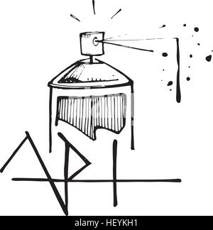 vector illustration of a hand with a spray can Stock Vector Image & Art ...
