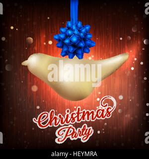 Christmas gold bird background. EPS 10 Stock Vector