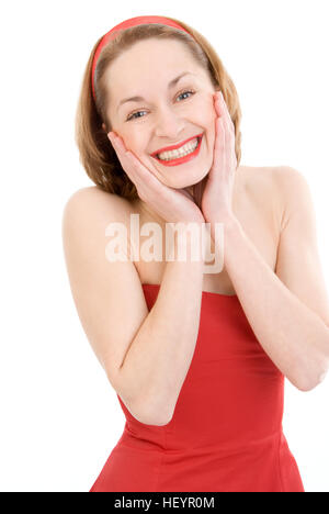 Lady in red: woman wearing red Stock Photo