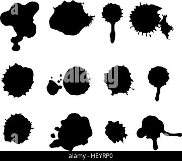 Set sprays, splashes. Set of grunge blots. Grunge brushes. Design elements. Hand drawn. Vector illustration Stock Vector