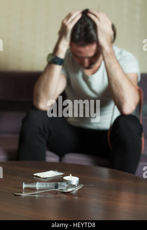 Abuse of drugs leads to a depression. Stock Photo
