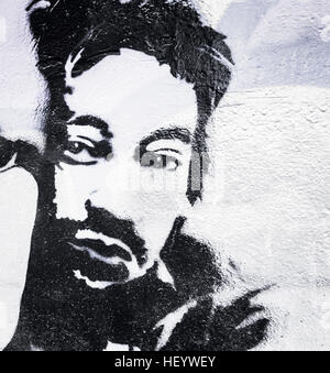 stencil graffito showing french composer and singer serge gainsbourg Stock Photo