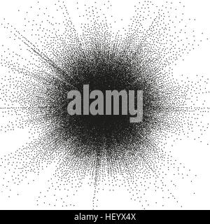 Sunburst Circle Shape Stippling Design. EPS 10 Stock Vector