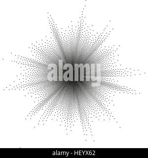 Dotwork sunburst or flare with rays. EPS 10 Stock Vector